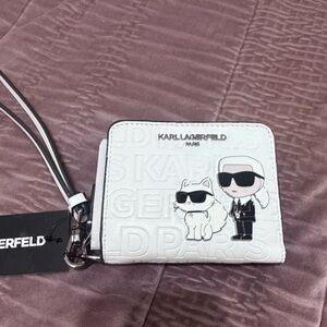 Karl Lagerfeld White Cartoon Embossed Wallet